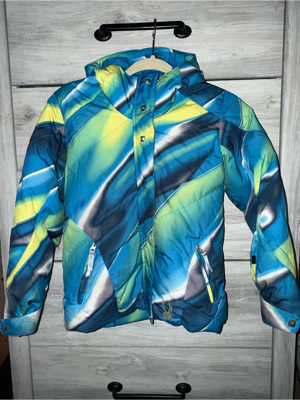 Kids Blue & Lime Spyder Ski Snowboard Jacket